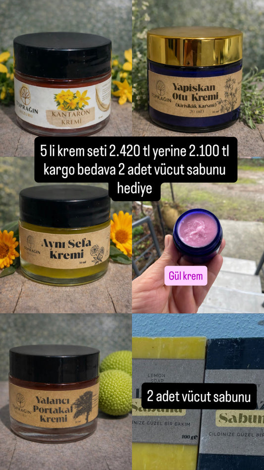 5 li krem kampanyası 2 adet vücut sabunu hediye
